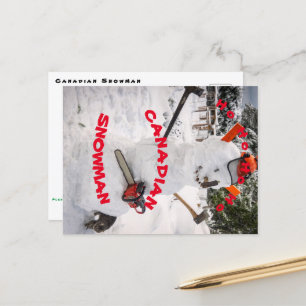 Canadian Snowman - Ein echter kanadischer Lumberja Postkarte