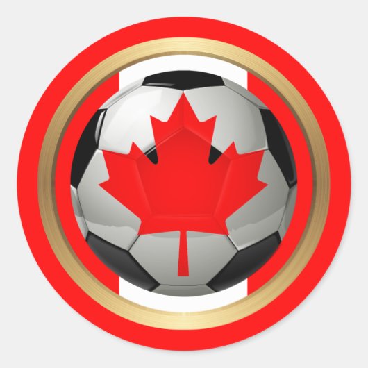 Canadian Soccer Ball Runder Aufkleber (Vorderseite)
