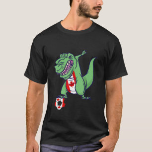 Canadian Soccer Team Dino Dabbing Rex Ahornleaf C T-Shirt