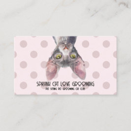 Canadian Sphynx Cat Pink Dots Visitenkarte