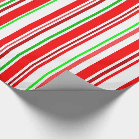 Canadian Stripes Red White Green Stripe Muster Geschenkpapier (Ecke)