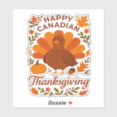 Canadian Thanksgiving Autumn Celebration Classic T Aufkleber (Blatt)