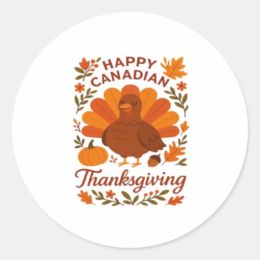 Canadian Thanksgiving Autumn Celebration Classic T Runder Aufkleber (Vorderseite)