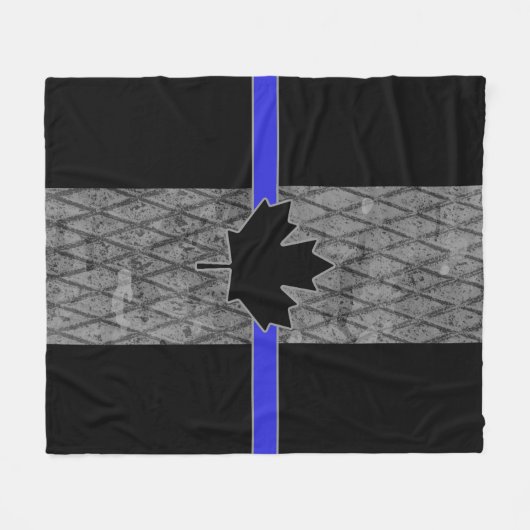 Canadian Thin Blue Line Flag Fleecedecke (Vorderseite (Horizontal))
