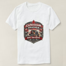 Canadian Trucker Built Different Badge T-Shirt