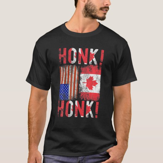 Canadian Trucker Canada Freedom Convoy Honk Honk T-Shirt (Vorderseite)