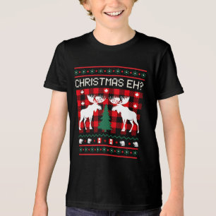 Canadian Ugly Christmas Sweater Design Tri-Blend Shirt