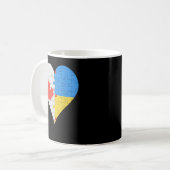 Canadian Ukrainian Flag Heart Canada Ukraine Kaffeetasse (Vorderseite Links)