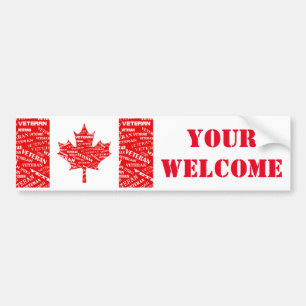 Canadian Veteran IHREN WOHLKOMMENDEN Autoaufkleber