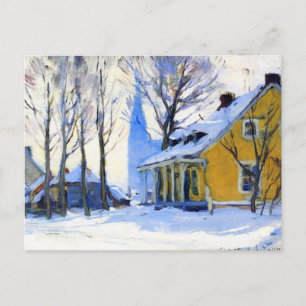 Canadian Village. Grauer Tag Feiertagspostkarte