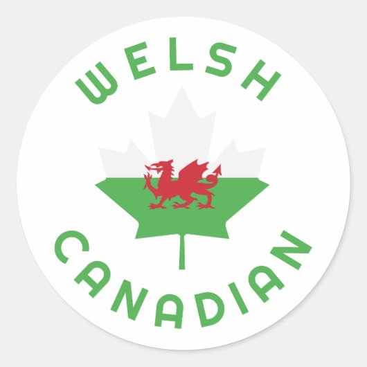 Canadian Welsh Roots Runder Aufkleber (Vorderseite)