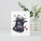 Canadian Winter Raven Postkarte (Stehend Vorderseite)