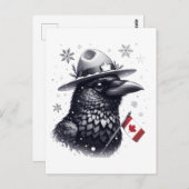Canadian Winter Raven Postkarte (Vorne/Hinten)