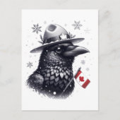 Canadian Winter Raven Postkarte (Vorderseite)