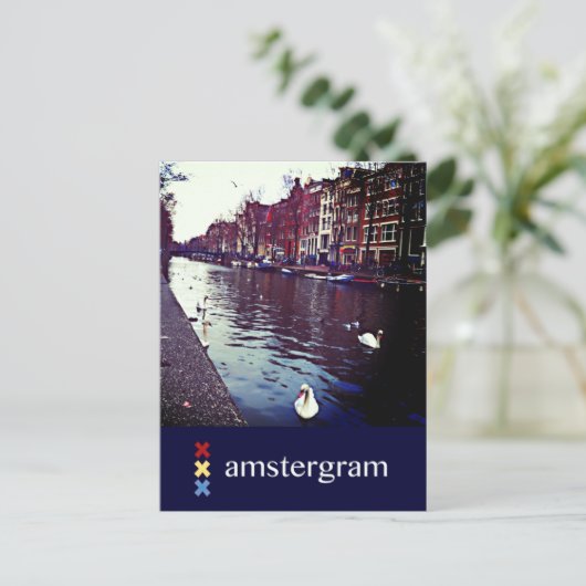 Canal Amsterdam gram Postkarte (Stehend Vorderseite)
