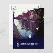 Canal Amsterdam gram Postkarte (Vorne/Hinten)