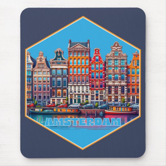 Canal Amsterdam Niederlande Europa Mousepad (Vorne)