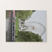 Canal Boat and Ferris Wheel, River Avon England Ve Puzzle (Horizontal)