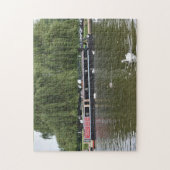 Canal Boat and Swans on River Avon England Puzzle (Vertikal)