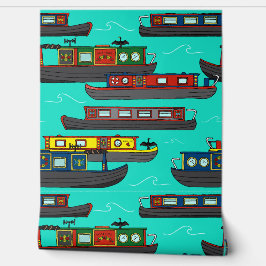 Canal Boats and Barges Flotilla of Boats on River Tapete