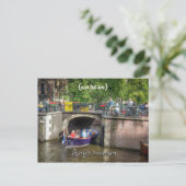 Canal Bridge Scene, Sehenswürdigkeiten von Amsterd Postkarte (Stehend Vorderseite)