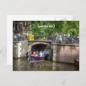 Canal Bridge Scene, Sehenswürdigkeiten von Amsterd Postkarte (Vorne/Hinten)