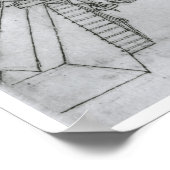 Canal Construction Machine, Leonardo da Vinci Poster (Ecke)