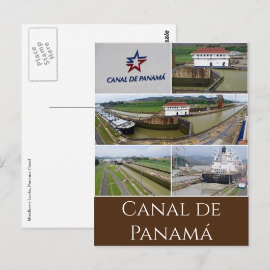 Canal de Panamá Postkarte (Vorne/Hinten)