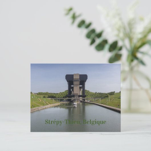 Canal du Centre and Boat Lift, Belgien Postkarte (Stehend Vorderseite)