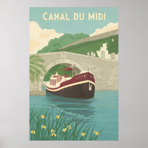 Canal du Midi Frankreich Reiseplakat Poster