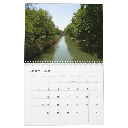 Canal du Midi Wall Calendar Kalender (Jan 2026)