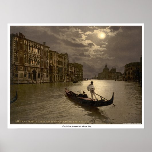Canal Grande bei Mondschein, Venedig, Italien Poster (Vorne)