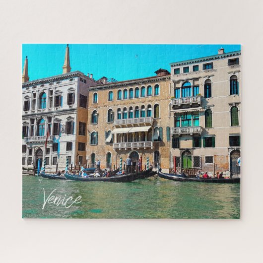 Canal Grande Gondola Boote von Venedig Puzzle (Horizontal)