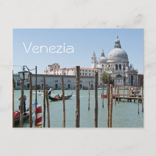Canal grande in Venedig Postkarte mit Text (Vorderseite)