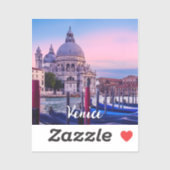 Canal Grande mit Gondeln und Kirche in Venedig Aufkleber (Blatt)