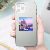 Canal Grande mit Gondeln und Kirche in Venedig Aufkleber (Telefon)