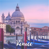 Canal Grande mit Gondeln und Kirche in Venedig Aufkleber (Vorderseite)