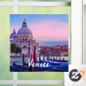Canal Grande mit Gondeln und Kirche in Venedig Fensteraufkleber (Zuhause)