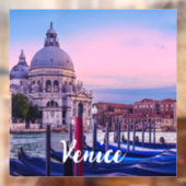 Canal Grande mit Gondeln und Kirche in Venedig Fensteraufkleber (Blatt 2)