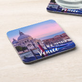 Canal Grande mit Gondeln und Kirche in Venedig Getränkeuntersetzer (Linke Seite)