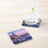 Canal Grande mit Gondeln und Kirche in Venedig Getränkeuntersetzer (Rechte Seite)