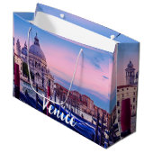 Canal Grande mit Gondeln und Kirche in Venedig Große Geschenktüte (Vorderseite Schrägansicht)