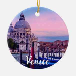 Canal Grande mit Gondeln und Kirche in Venedig Keramik Ornament