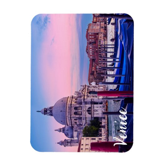 Canal Grande mit Gondeln und Kirche in Venedig Magnet (Vertikal)