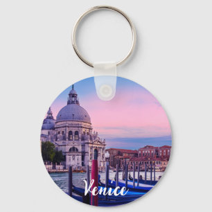 Canal Grande mit Gondeln und Kirche in Venedig Schlüsselanhänger