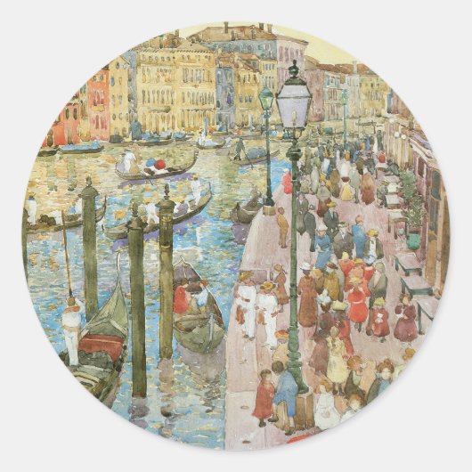 Canal Grande, Venedig von Maurice Prendergast Runder Aufkleber (Vorderseite)