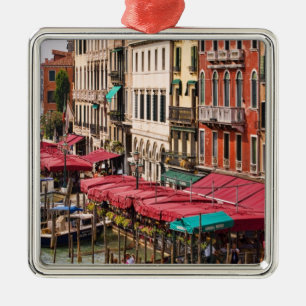 Canal Grande von Venedig Italien mit Gondelbooten Silbernes Ornament
