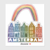 Canal House Amsterdam Holland Rainbow Set Aufkleber (Blatt)