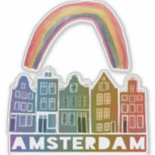 Canal House Amsterdam Holland Rainbow Set Aufkleber (Vorderseite)
