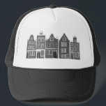 Canal House Black Amsterdam Holland Truckerkappe<br><div class="desc">Zeigen Sie Ihre Liebe für Holland mit diesem skurrilen Amsterdamer Häuser Musterkunsttee. Macht ein tolles Geburtstagsgeschenk! Sie können ihn anpassen und den Text auch hinzufügen oder ändern. Karo in meinem Shop für viel mehr Farben und Muster! Und mehr passende Artikel wie Tasche,  T-Shirts,  Aufkleber und Tasse.</div>